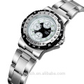 china made man sport quartz watch, white dail with three eyes, stainless steel watch